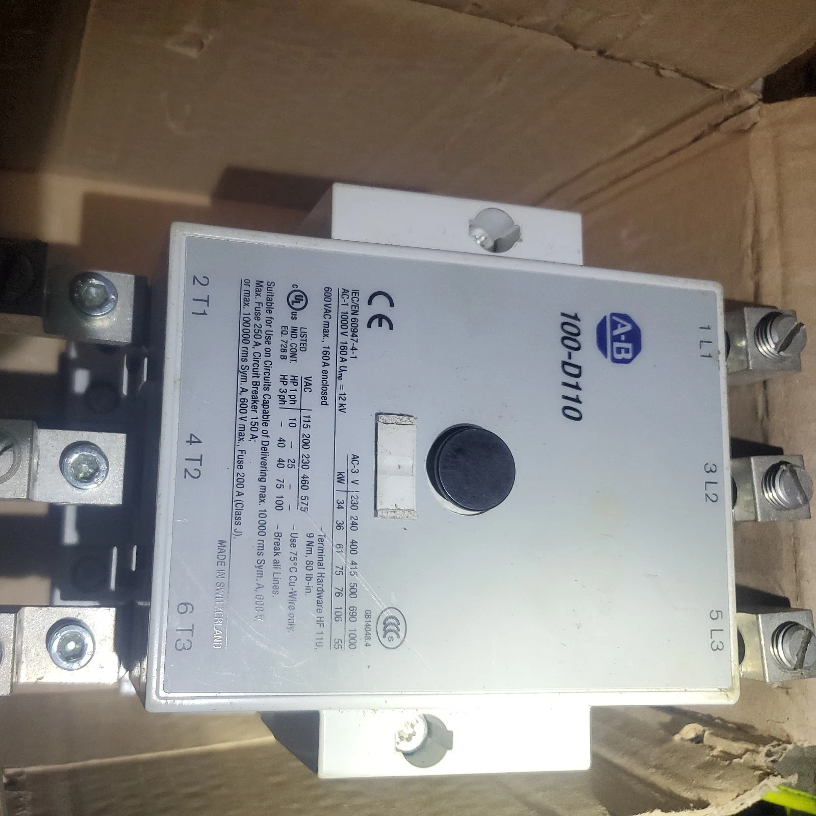1pc New Rockwell AC Contactor 100-D110 100-D110D11 Coil Voltage 110V Opens in a new window or tab