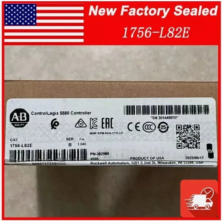 New Factory Sealed Allen-Bradley 1756-L82E SER B ControlLogix 5580 Controller Opens in a new window or tab 2 1756 L82E 0