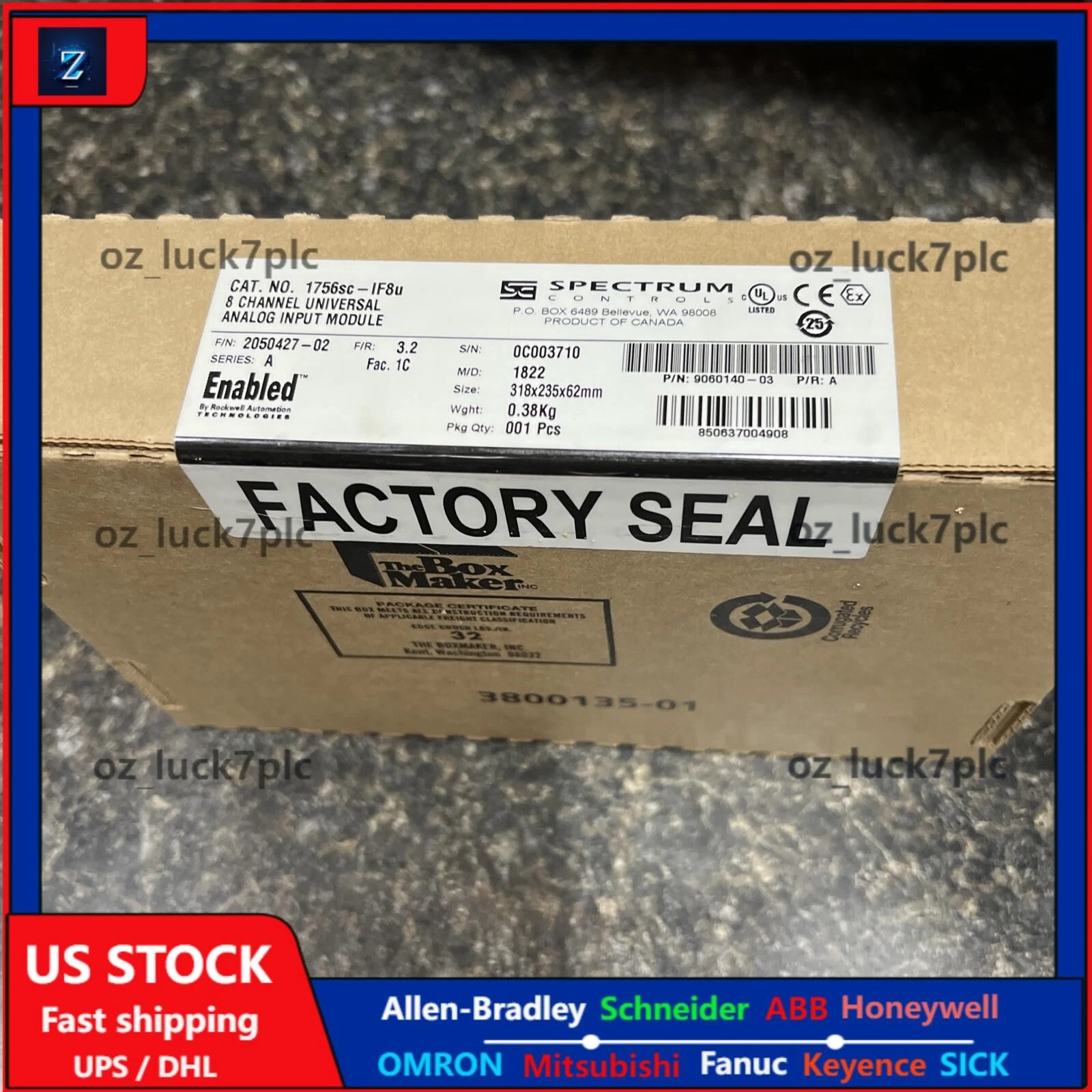Sealed Spectrum Controls 1756sc-IF8u ControlLogix Analog US Free Tax
