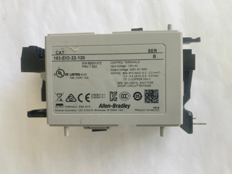 Allen Bradley 193-EIO-22-120 Series B Control Module 2 IN / 2 OUT 120Vac