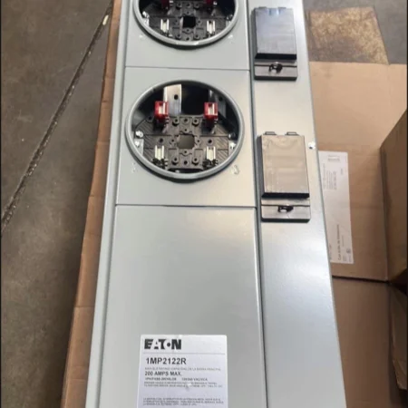TWO GANG 2 METER PACK 200 AMP 120/240 MAIN ELECTRICAL PANEL EATON 1MP2122R NEW