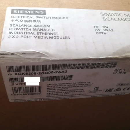 SIEMENS SIMATIC SCALANCE X308-2M 1P GK5 308-2GG00-2AA2 V3.9.3 FS:004 IE MANAGED