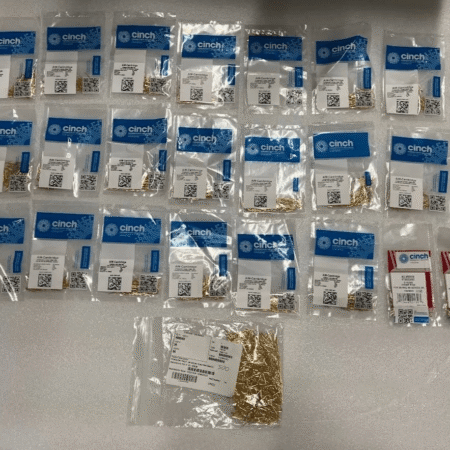 Lot of 2700 Cinch 40-9856M D-Sub Contact Male Pin Gold Crimp Stamped New
