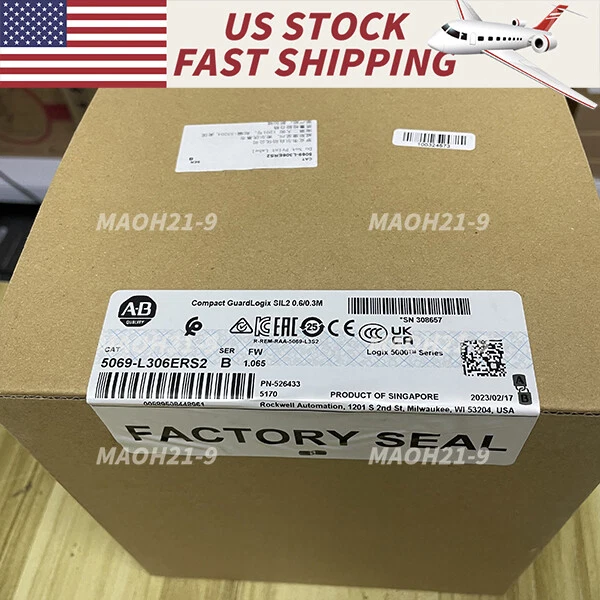 New Sealed Allen-Bradley 5069-L306ERS2 SER B Compact GuardLogix 5380 Controller