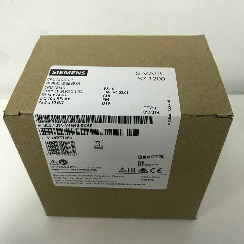 1PC New Siemens 6ES7214-1HG40-0XB0 SIMATIC S7-1200 CPU 1214C 6ES7 214-1HG40-0XB0 Opens in a new window or tab