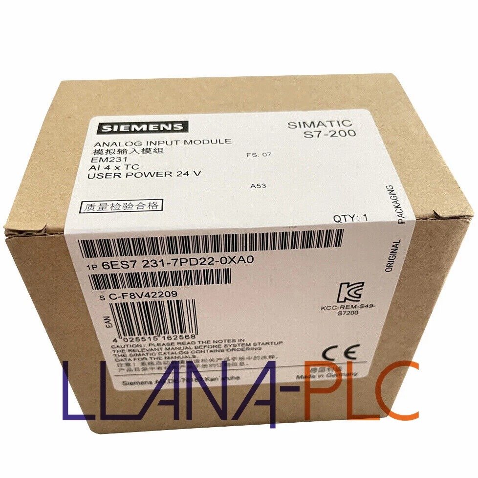 1Pc New Siemens 6ES7 231-7PD22-0XA0 NEW Module With Box
Opens in a new window or tab