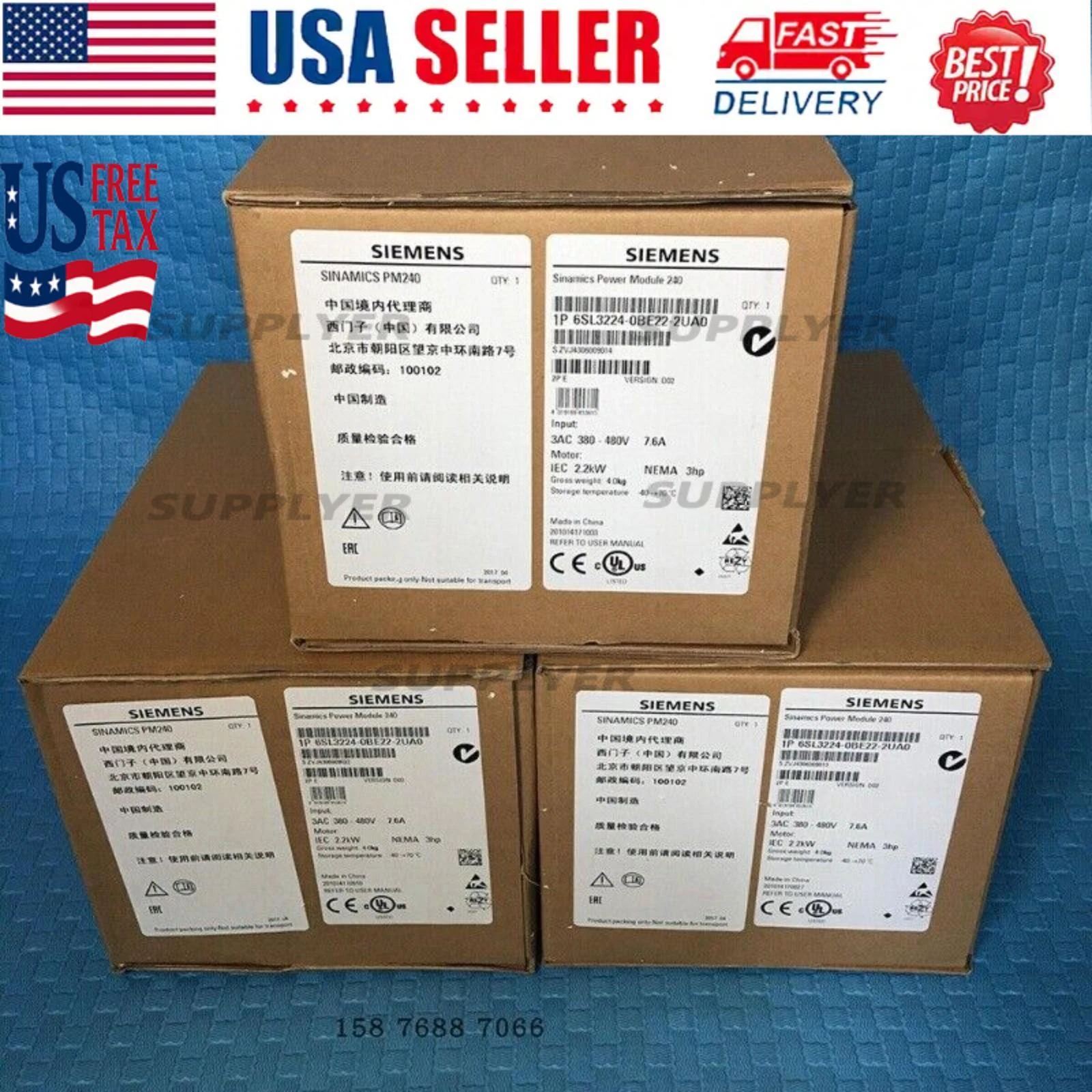 New Siemens 6SL3224-0BE22-2UA0 G120 PM 240 Power Module 6SL3 224-0BE22-2UA0
Opens in a new window or tab