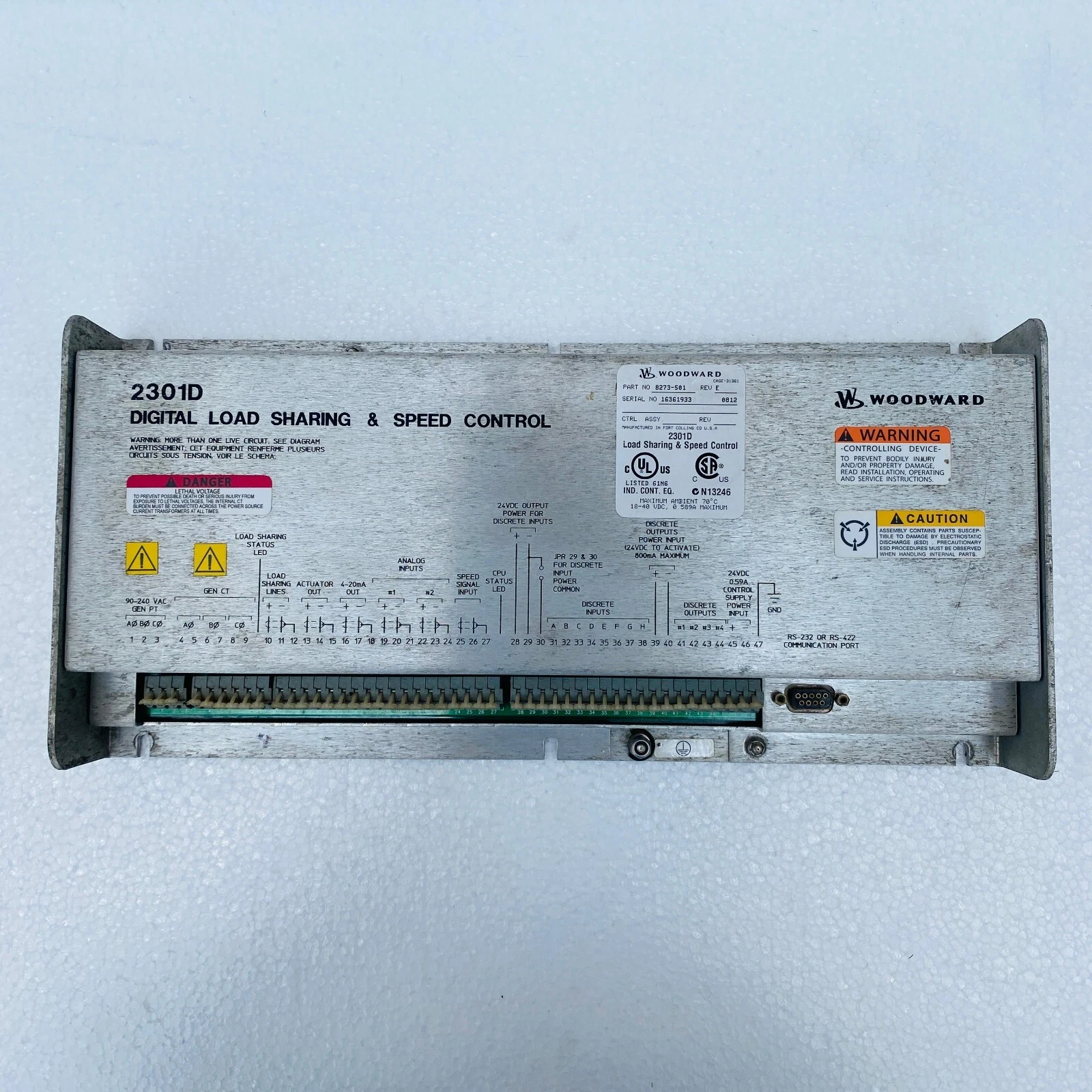 Woodward 8273-501 2301D Load Sharing & Speed Control (Rev.E)