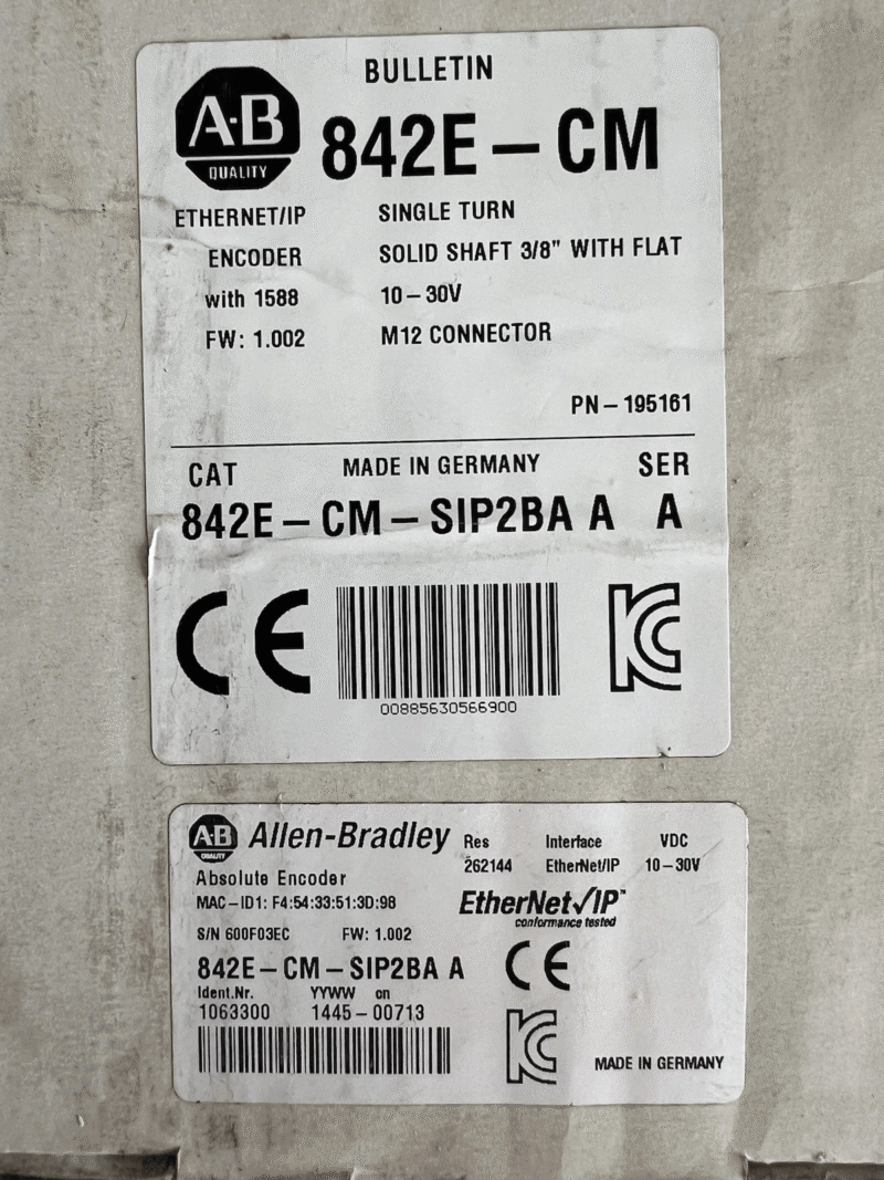 Allen Bradley ENCODER - 842E-CM-SIPBA - Ethernet IP **Brand New In Box**
