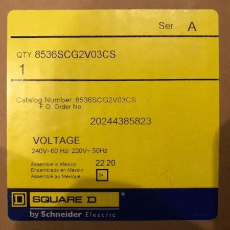 SQUARE D 8536SCG2V03 240V-Coil 27AMP Size 1 Motor Starter NEW IN BOX!