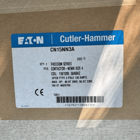 NEW - Eaton CN15NN3A Contactor Size 4, Series B1, 3 pole, 135 amp