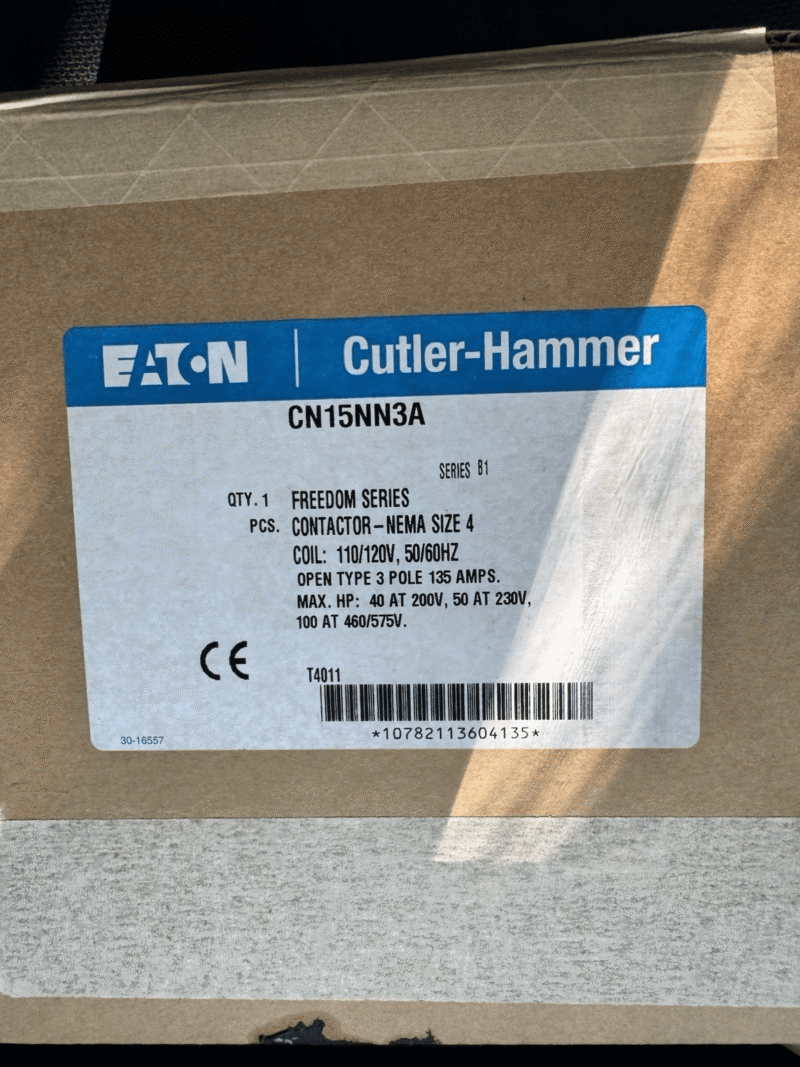 NEW - Eaton CN15NN3A Contactor Size 4, Series B1, 3 pole, 135 amp