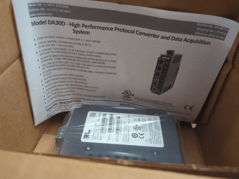 Red Lion DA30D0F000000000 High Performance Protocol Converter, New!
