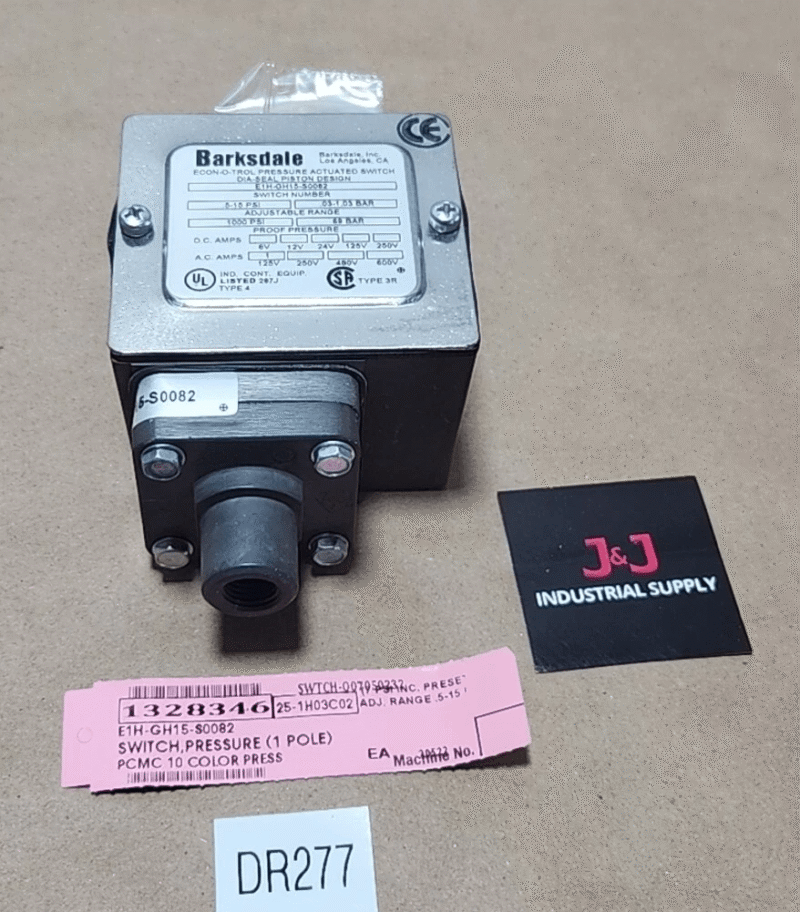 *NEW* Barksdale E1H-GH15-S0082 Econ-O-Trol Pressure Switch .5-15Psi + Warranty!