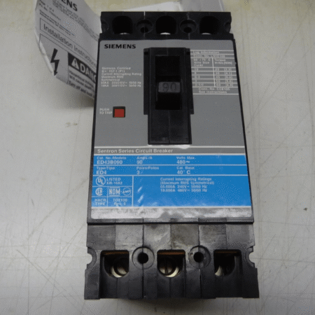 Siemens ED43B090, Molded Case Circuit Breaker, 90A, 480V, 3 Pole, New in Box