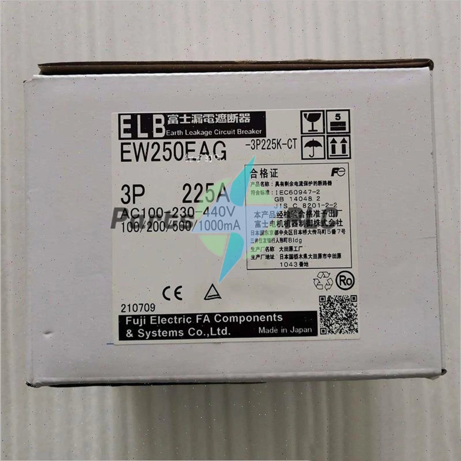 Fuji EW250EAG 3P 225A Circuit Breaker NEW In Box 1pcs
Opens in a new window or tab