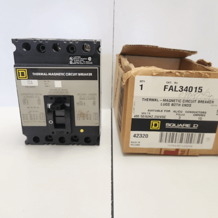 Square D FAL34015 Circuit Breaker, 15A, 480V AC, 250V DC, 3Pole ( New Open Box)