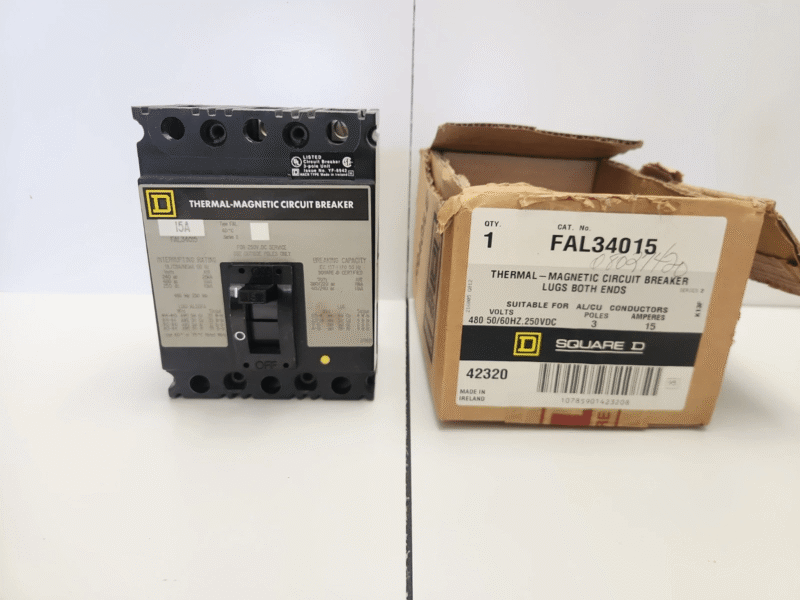 Square D FAL34015 Circuit Breaker, 15A, 480V AC, 250V DC, 3Pole ( New Open Box)