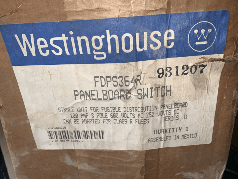 FDPS364R Westinghouse Fused Disconnect Switch 3 Phase 200A 600V *NEW**