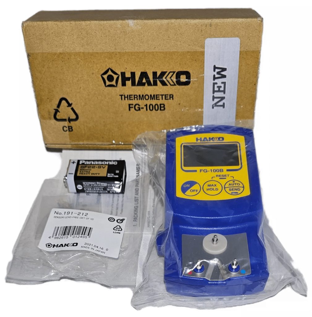 HAKKO FG100B-03 Solder Tip Thermometer with sensors and battery, NEW 2 FG100B 03 0