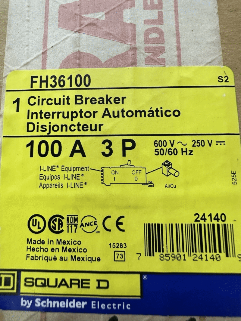 Square D FH36100 circuit breaker new in box