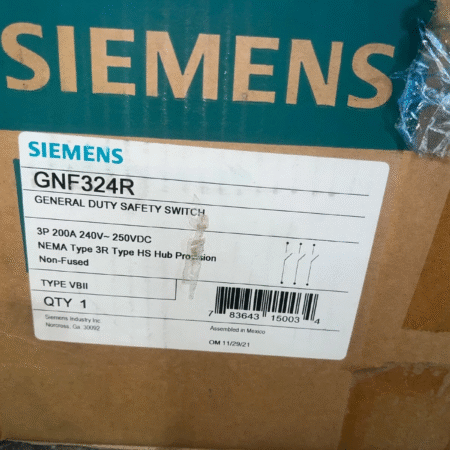 New Siemens GNF324R 200 Amp 240v Non Fused 3Ph 3R Safety Switch Disconnect
Opens in a new window or tab