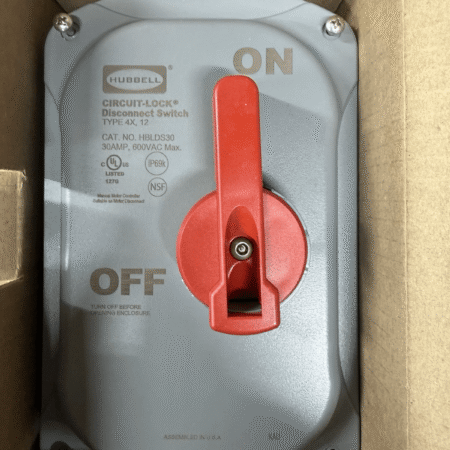 NEW LISTINGHubbell HBLDS30 30A 600V Enclosed Disconnect Switch ON/OFF Lever New