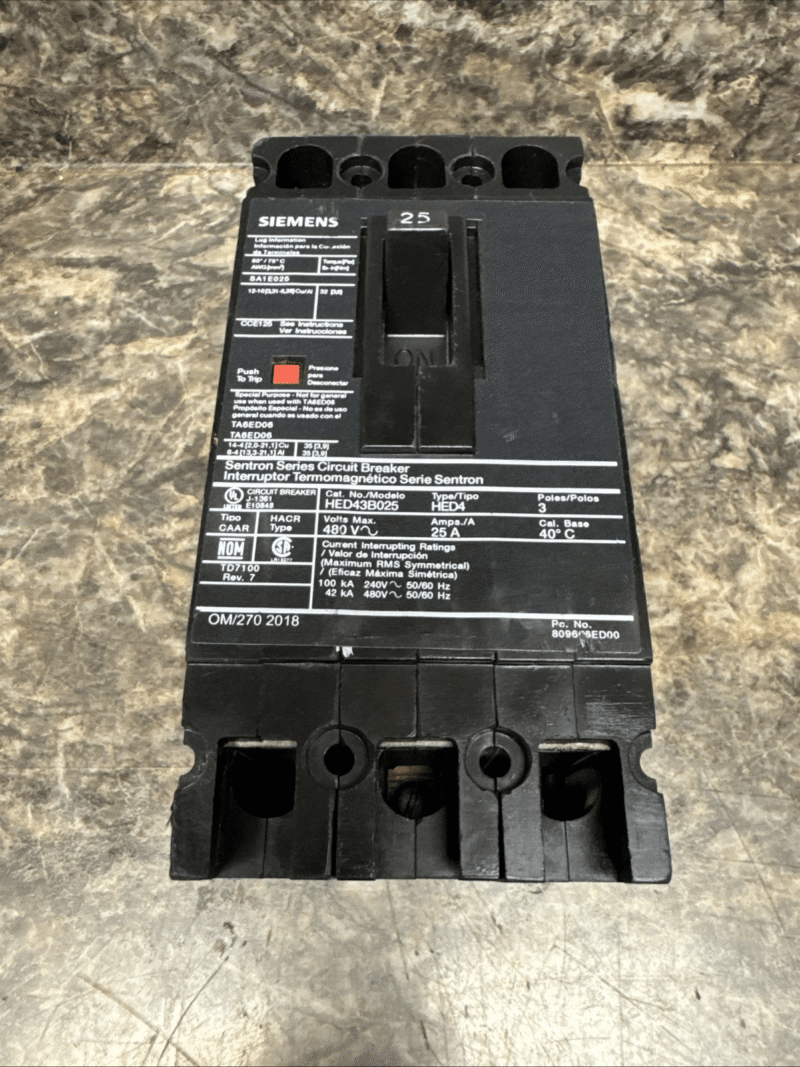 NEW Siemens HED43B025 Circuit Breaker 25A 3P 480V 3PH HED4 25 Amp 3 Pole