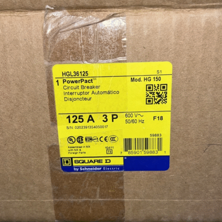 NEW - SQUARE D - HGL36125 - CIRCUIT BREAKER - PowerPacT H, 125A, 3 pole, 600VAC,
Opens in a new window or tab