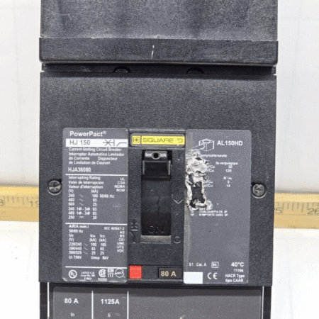 New Takeout Square D Powerpact 80 Amp I-Line Circuit Breaker 600 VAC 3P HJA36080
