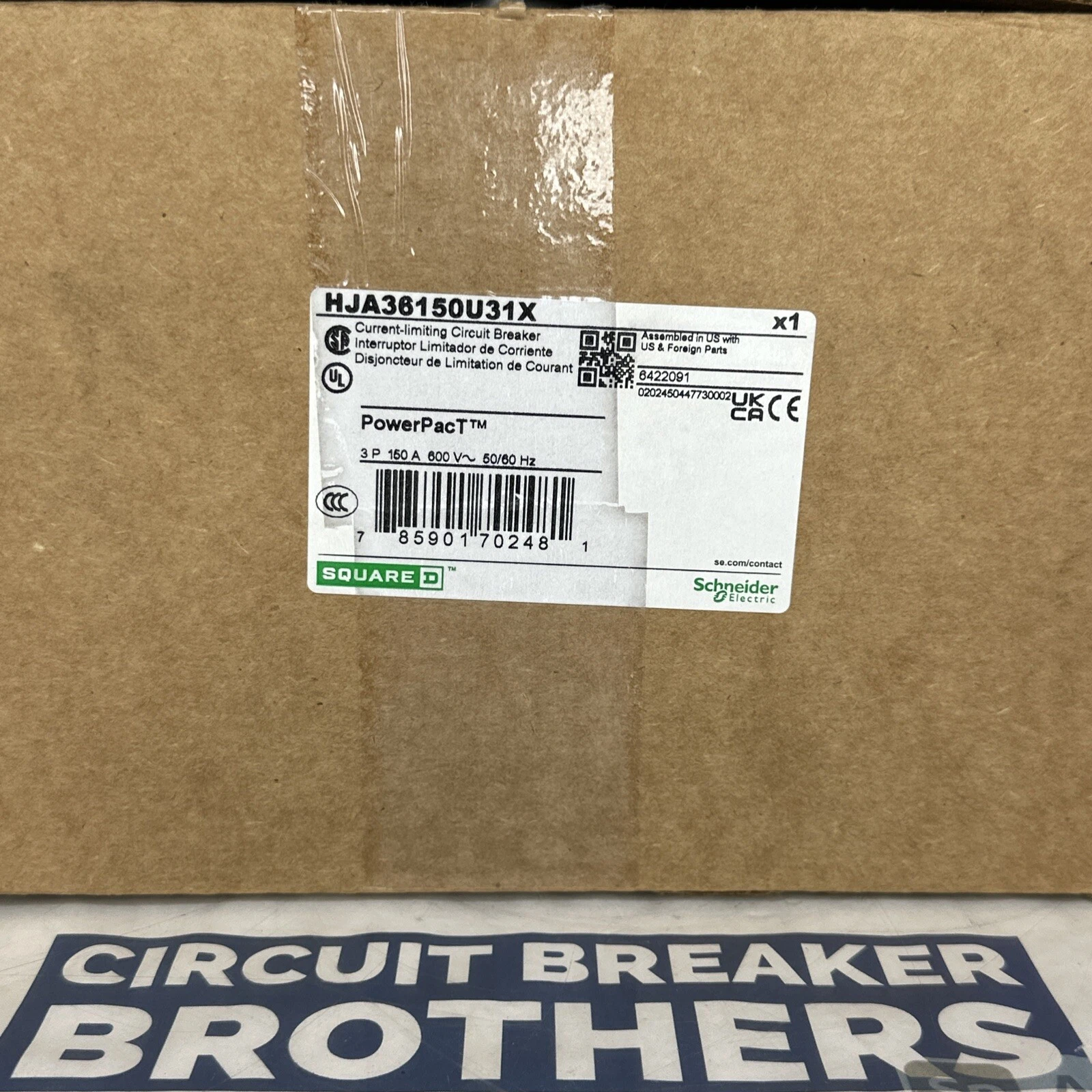 Square D HJA36150U31X 150 Amp 600V 3 Pole I Line Circuit Breaker-Warranty New
Opens in a new window or tab