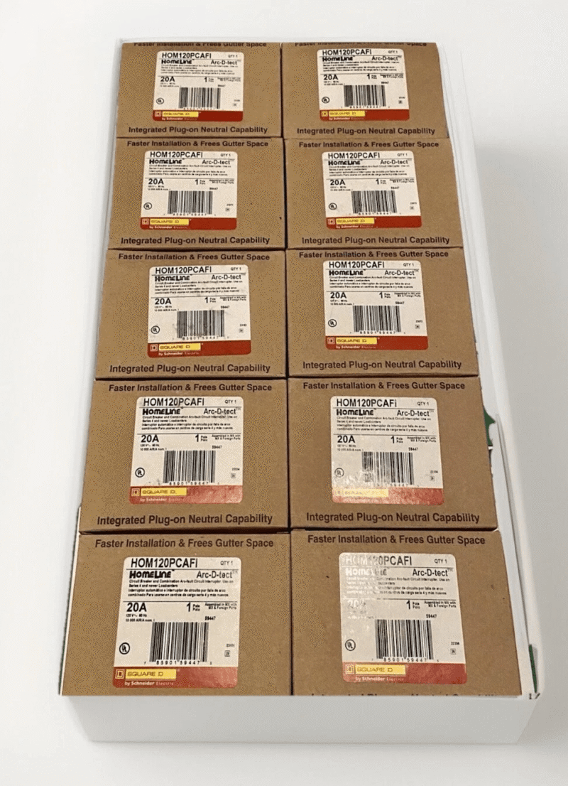 10PCS SQUARE D HOMELI HOM120PCAFIC 20A PLUG ON NEUTRAL NEW