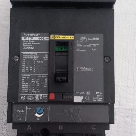 Square D JDA36225 225 Amp 600 V Circuit Breaker