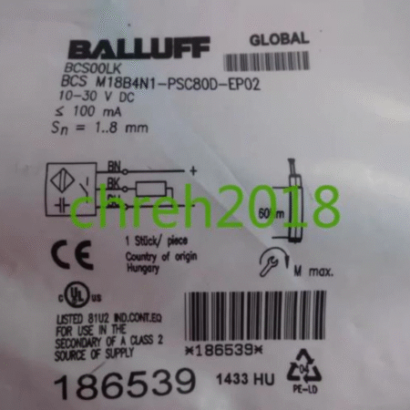 1 PCS new BALLUFF BCS M18B4N1-PSC80D-EP02 Capacitive proximity switch Opens in a new window or tab