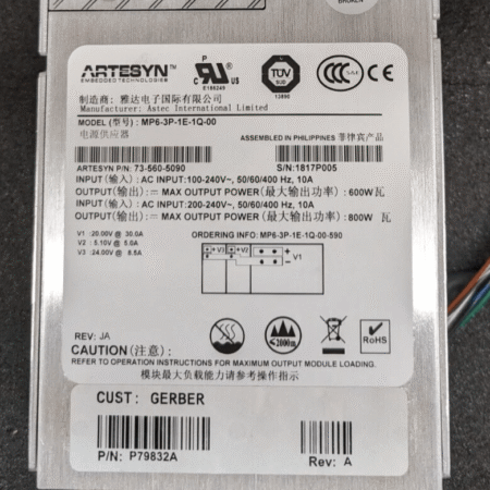 USED, Artesyn, MP6-3P-1E-1Q-00, POWER SUPPLY || 600W