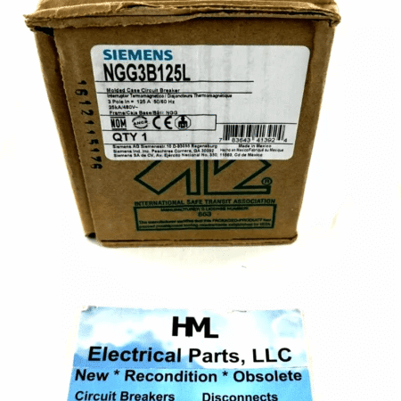 SIEMENS, NGG3B125L, 125A, 480V, 25K AIC, CIRCUIT BREAKER, *NEW IN BOX