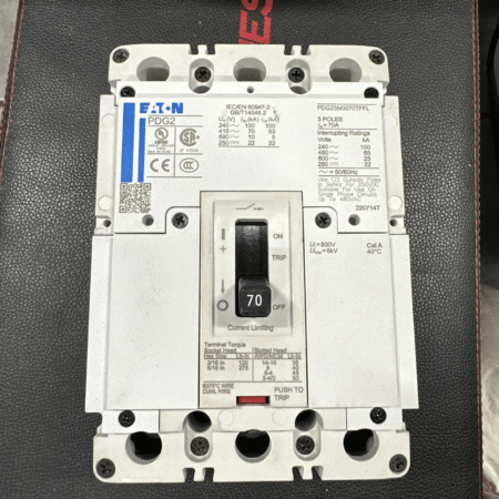 New Eaton PDG23M0070TFFL Bolt On 70A 600V 3 Pole Circuit Breaker 65kA@480V