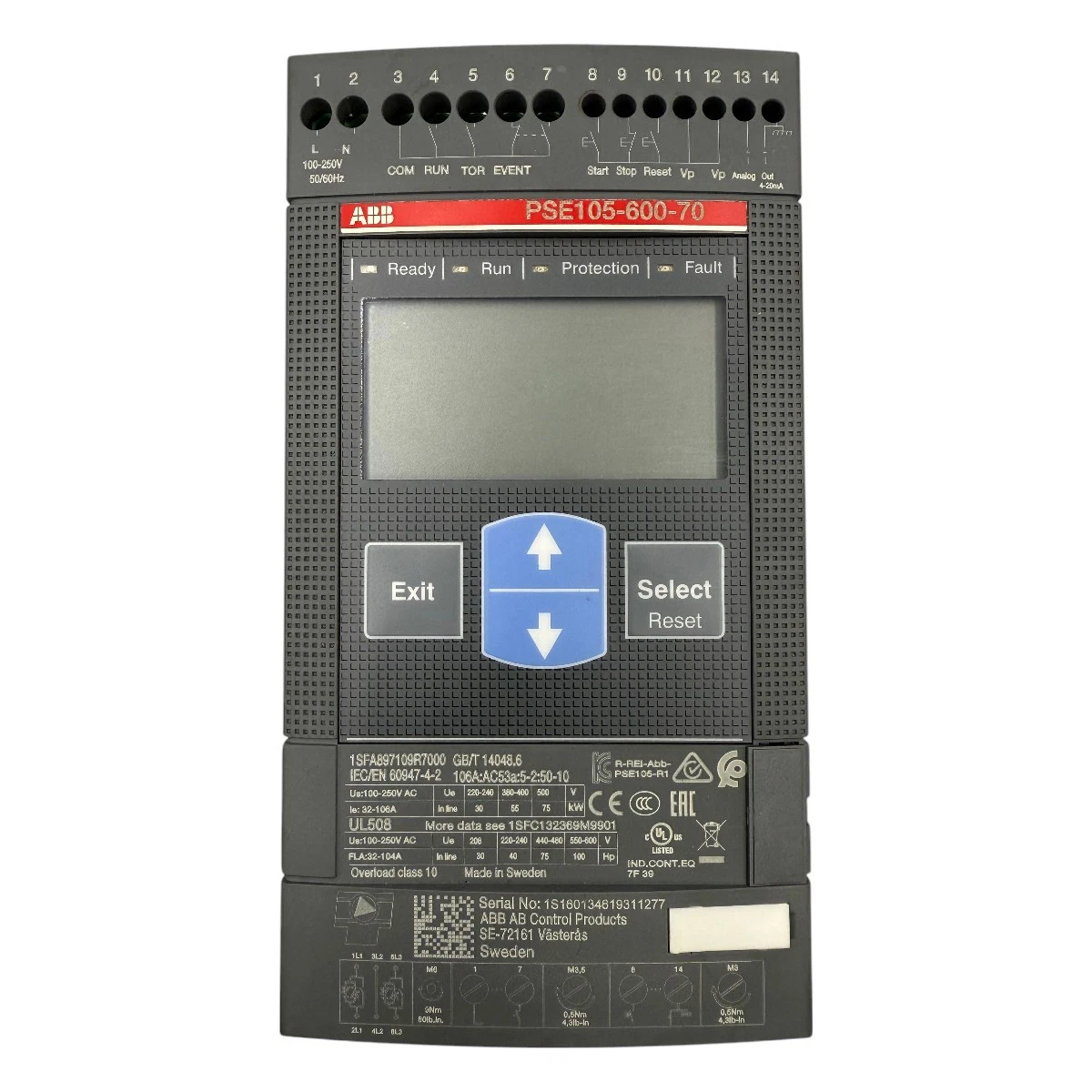 Softstarter ABB PSE105-600-70 1SFA897109R7000
Opens in a new window or tab