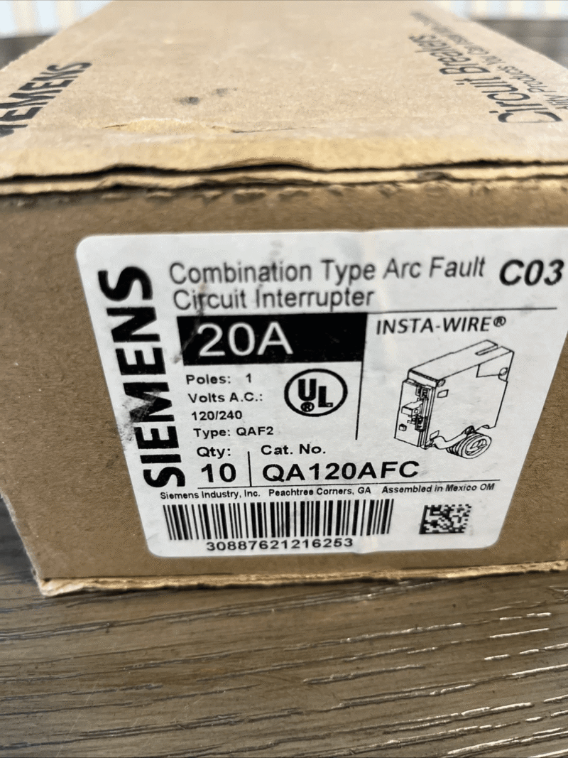 LOT OF 10 SIEMENS QA120AFC 20A AFCI BREAKER (with pigtail wire) NEW