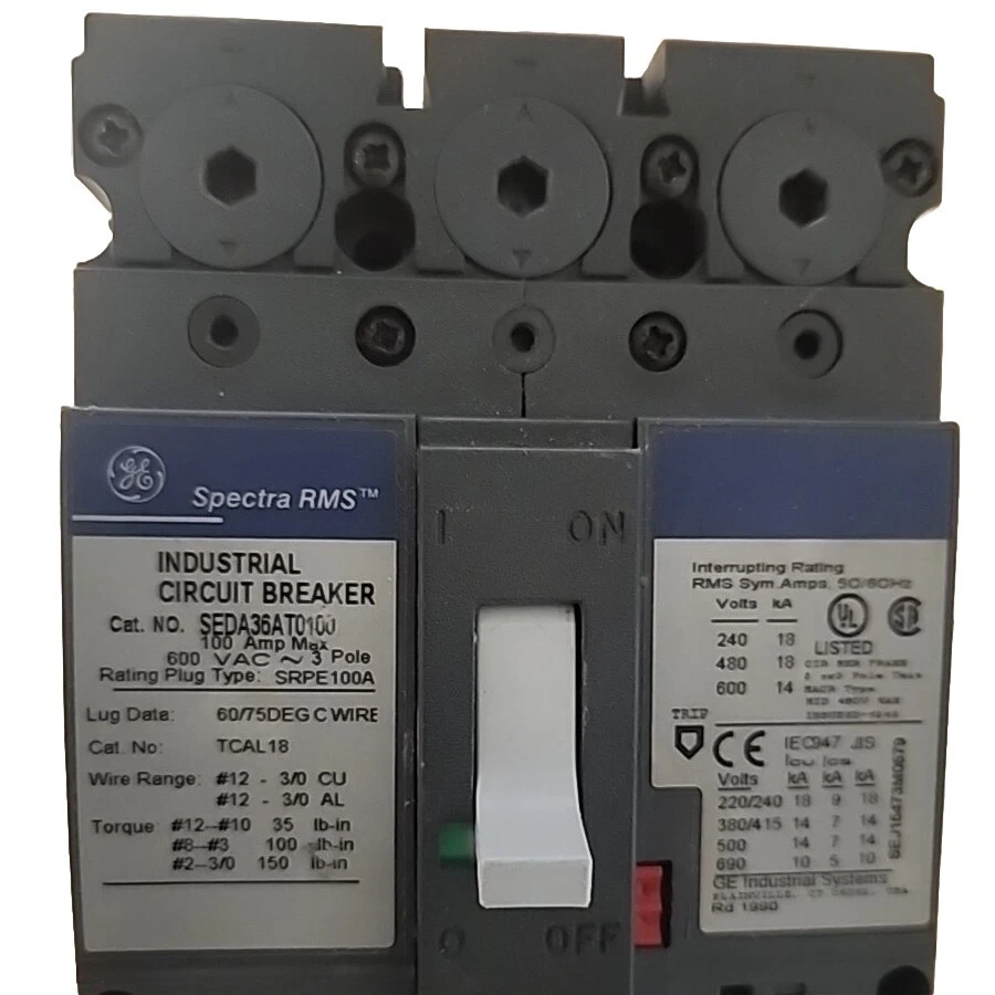 SEDA36AT0100 GENERAL ELECTRIC 3POLE 100AMP 600V CIRCUIT BREAKER NEW NO BOX Opens in a new window or tab