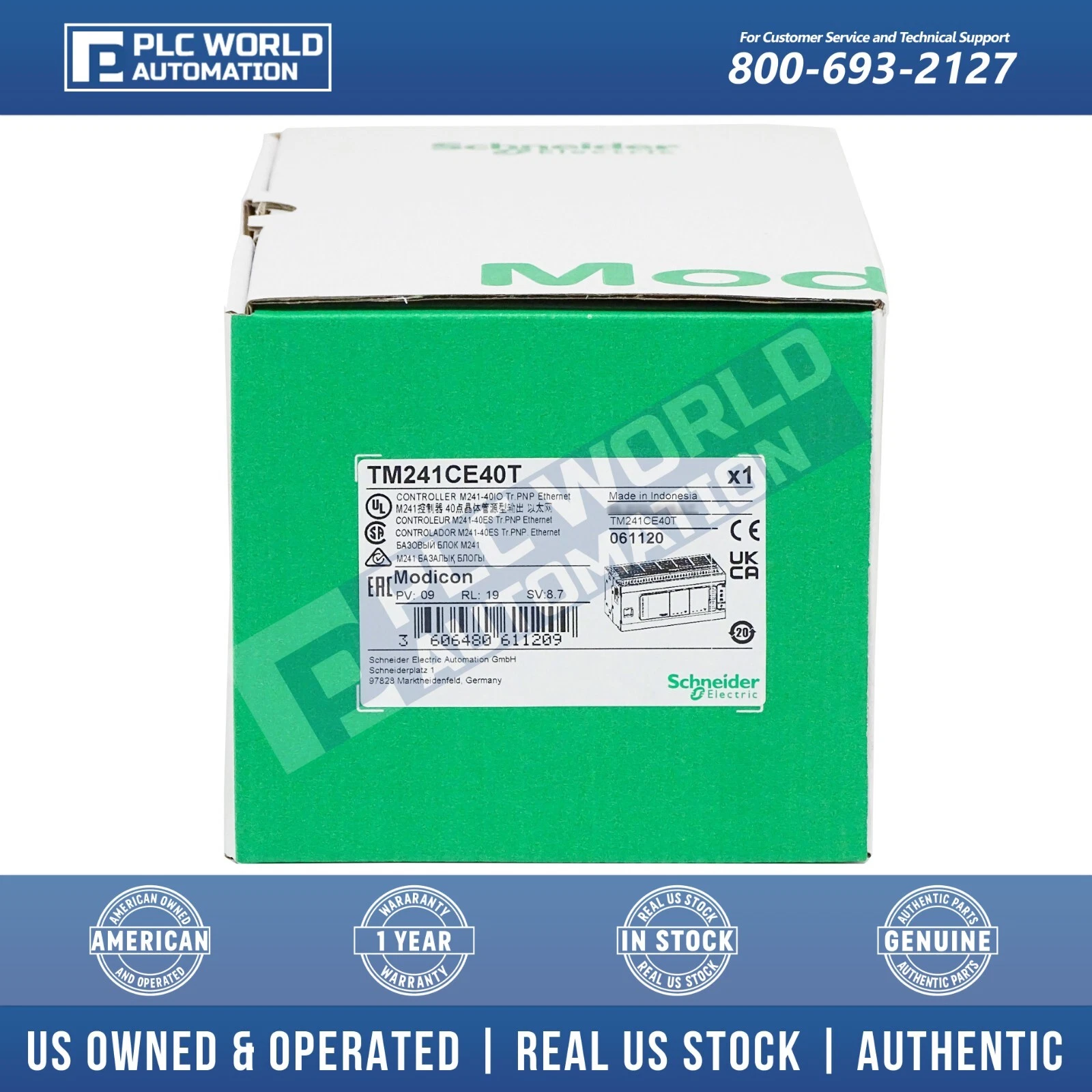 Schneider Electric TM241CE40T Modicon M241, PNP Transistor Outputs, Brand New
Opens in a new window or tab