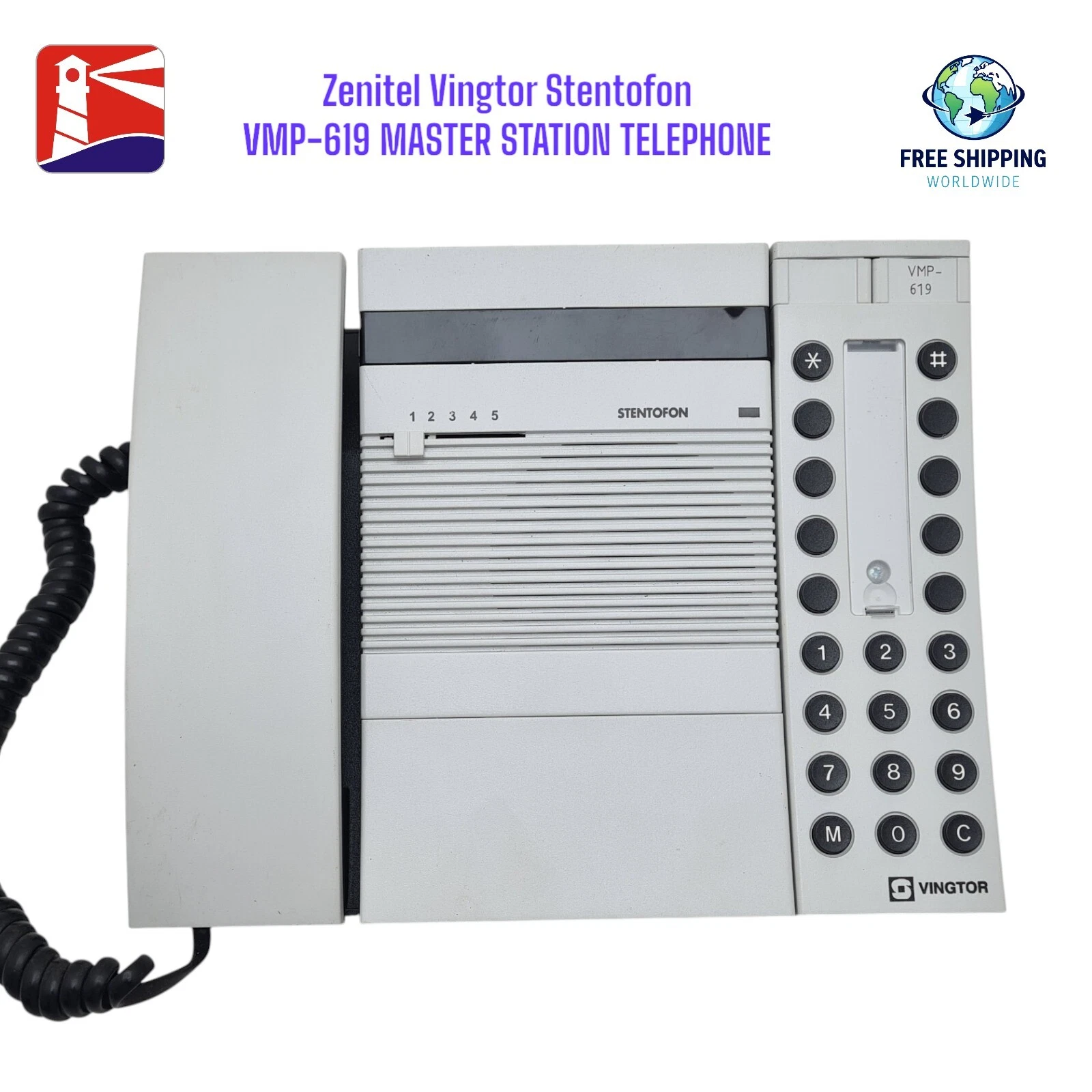 Zenitel Norway VMP-619 Desk Wall Master Station with Handset. Made in Poland Opens in a new window or tab