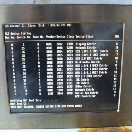 VARTECH SYSTEMS VTPC700PS 17" Industrial Computer, For PARTS/ REPAIR