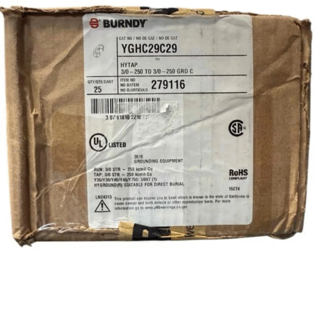 NEW 25 Pieces Burndy YGHC29C29 279116 Copper Compression C Connectors
Opens in a new window or tab