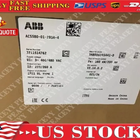 ACS580-01-293A-4 New IN STOCK ABB Frequency Converter ACS58001293A4 Ship by UPS
