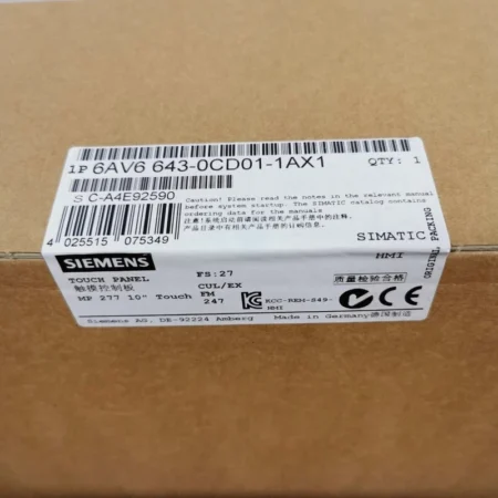 1PC NEW In Box SIEMENS 6AV6643-0CD01-1AX1 6AV6 643-0CD01-1AX1 MP 277 TOUCH PANEL
