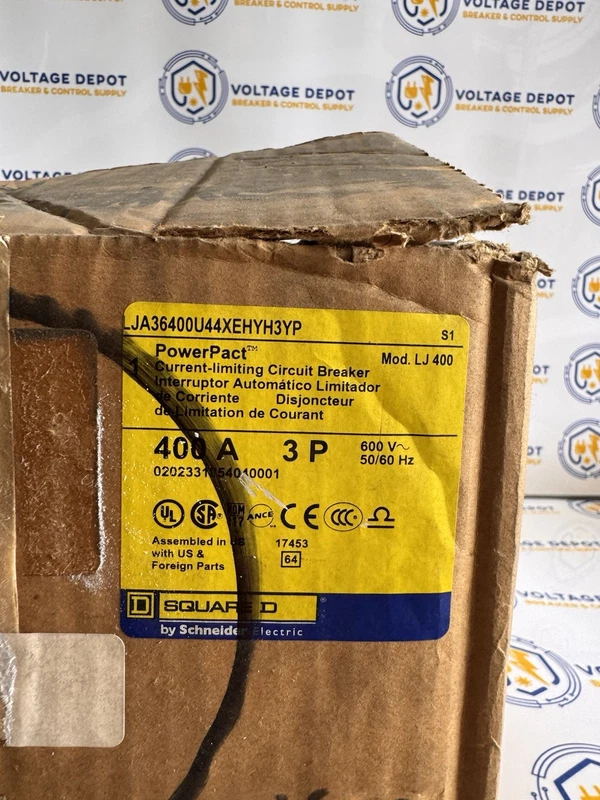 Square D LJA36400U44XEHYH3YP 400A 600V 65kA 3P PowerPact I-line Circuit Breaker 2 LJA36400U44XEHYH3YP 0