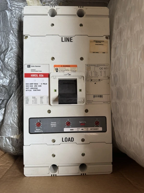 EATON HMDL3800 800 Amp 600V 3 Pole HMDL 65k (MT3800T) Circuit Breaker 2 MT3800T 0