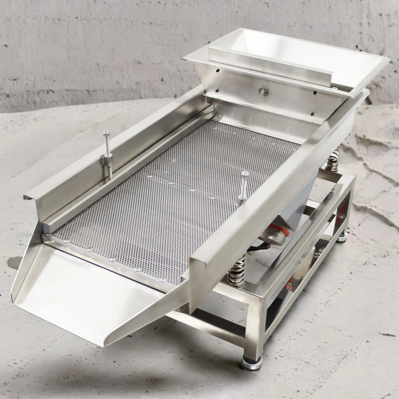 Electric Linear Vibrating Sifter Shaker 3mm Screen Stainless Steel Two Motor110V 2 Motor110V 0