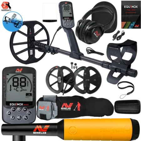 Minelab EQUINOX 900 Multi-IQ Metal Detector w/Pro-Find 20 Pinpointer, Bag, Pouch